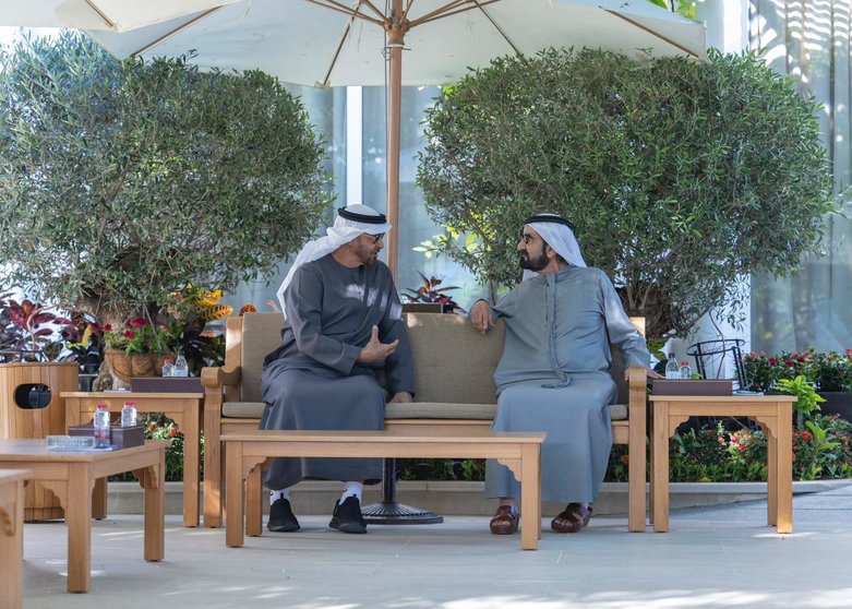 El presidente de EAU (izquierda) junto al vicepresidente. (WAM)