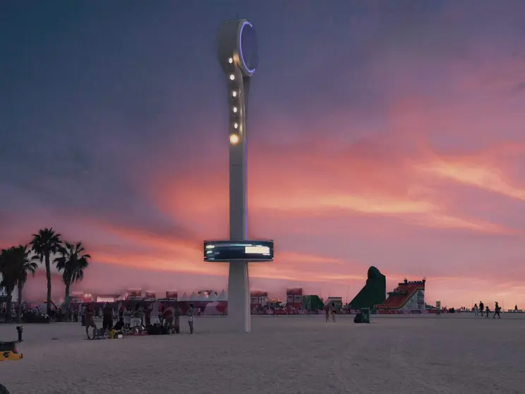 Una de las playas nocturnas en Dubai. (Twitter)