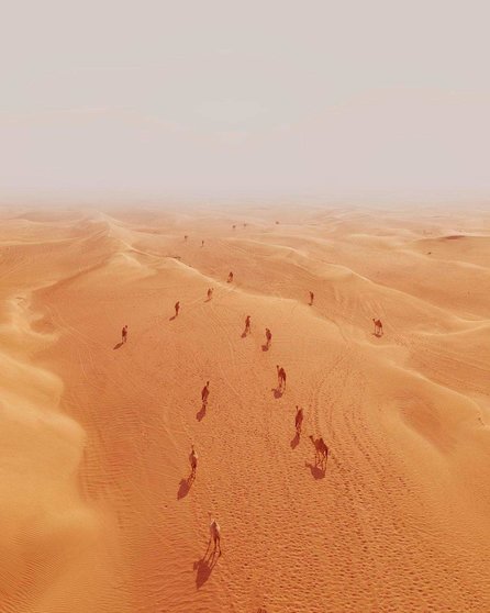 Impresionante imagen del desierto de Dubai. (Twitter)