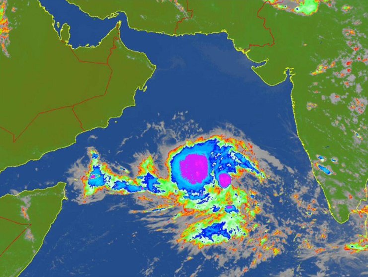 Localización actual de la tormenta tropical en el Mar Arábigo. (NCM)