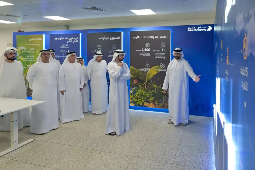 El príncipe heredero de Dubai durante la inauguración de la planta de residuos. (Twitter)