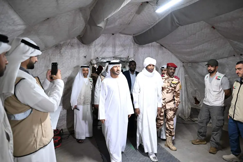 Un momento de la inauguaración del hospital de campaña en Chad. (WAM)