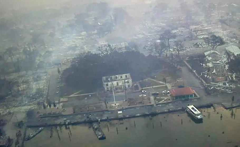 Una imagen de Twitter del incendio en Hawái.