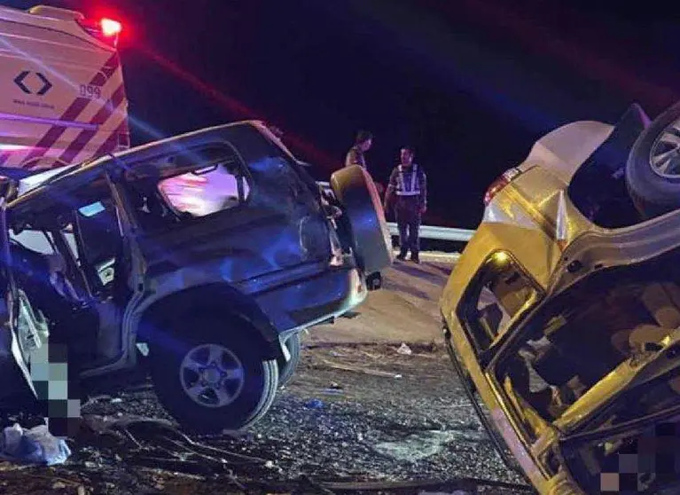 La Policía de Abu Dhabi difundió esta imagen del accidente.