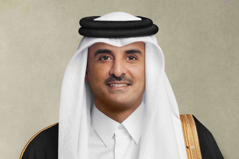 Una imagen de Twitter del emir de Qatar.