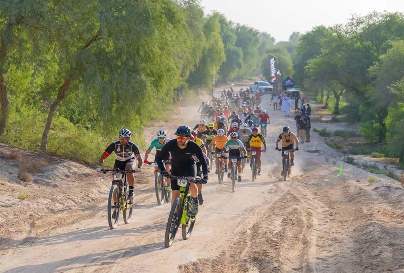 Una imagen de la primera edición de la Mountain Bike Race en Dubai. (WAM)