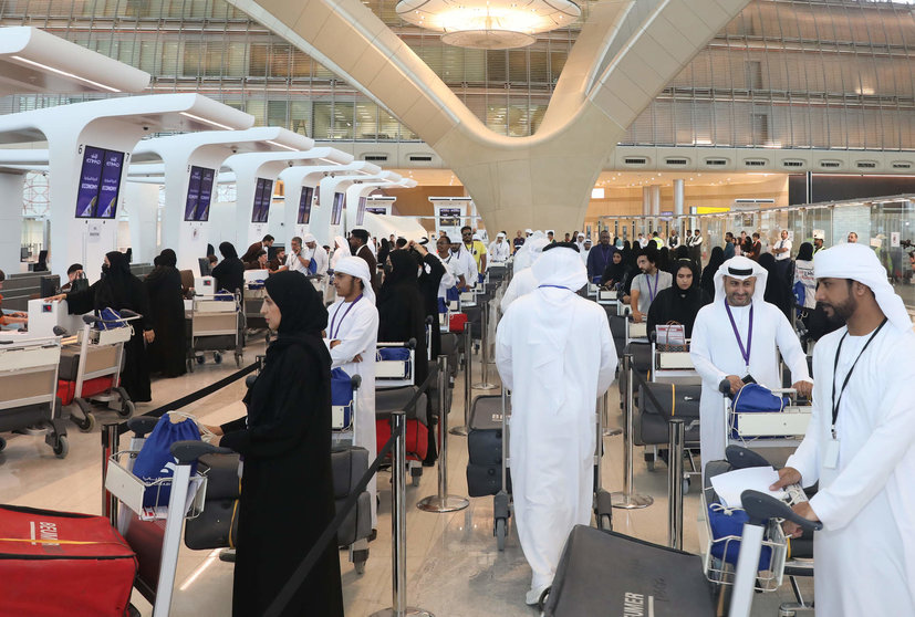 Un momento de las pruebas en la nueva Terminal A del aeropuerto de Abu Dhabi. (WAM)
