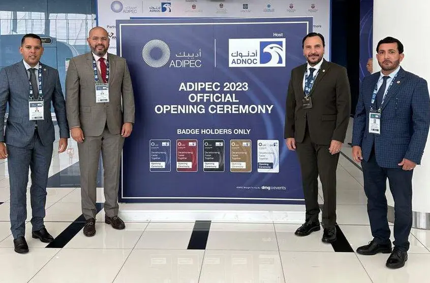 Representantes de la Embajada de Venezuela en Adipec 2023 en Abu Dhabi. (Cedida)