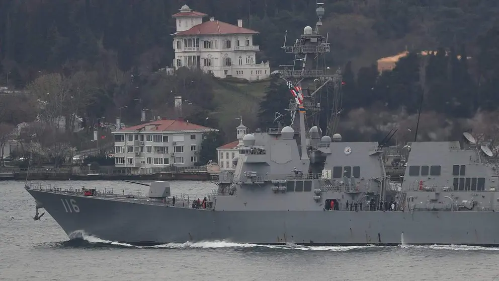 El destructor de misiles guiados USS Thomas Hudner. (Twitter)