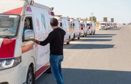 Las ambulancias donadas por Dubai Khalaf Ahmad Al Habtoor. (Fuente externa)