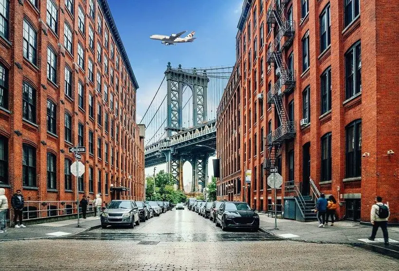 Un avión de Etihad en Nueva York. (WAM)