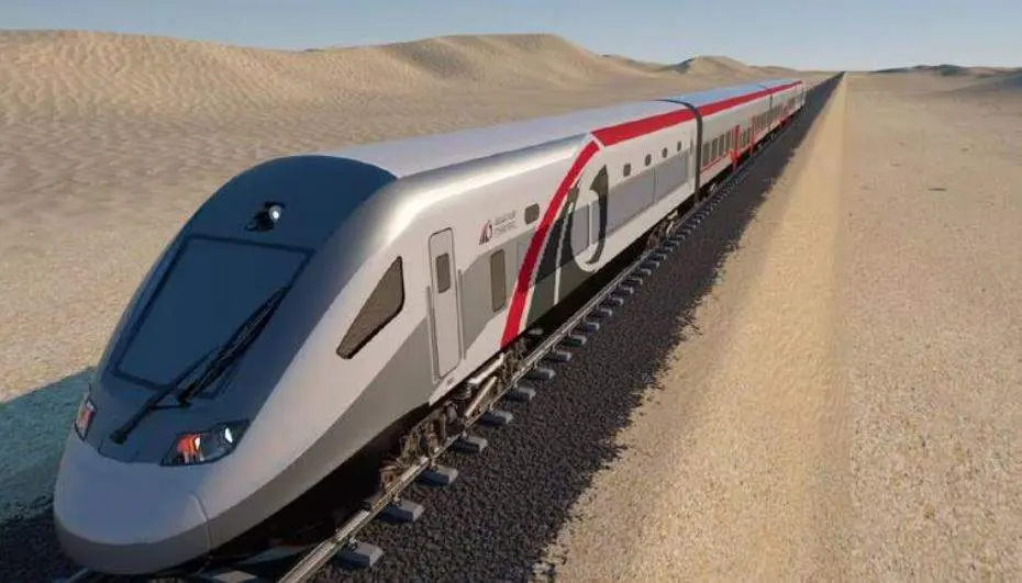 Un tren en Emiratos Árabes. (Etihad Rail)