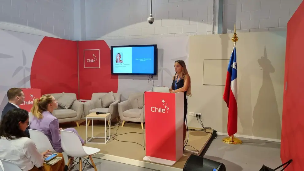 El pabellón de Chile en Expo City Dubai. (Twitter)