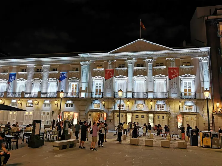 Perspectiva exterior del Teatro Español de Madrid. (Fuente externa)