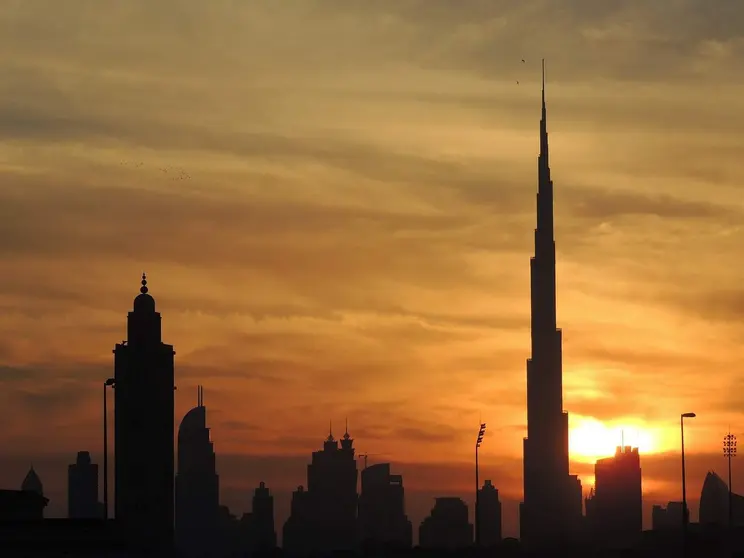 Atardecer vista al Burj Khalifa. (Imagen Suministrada).