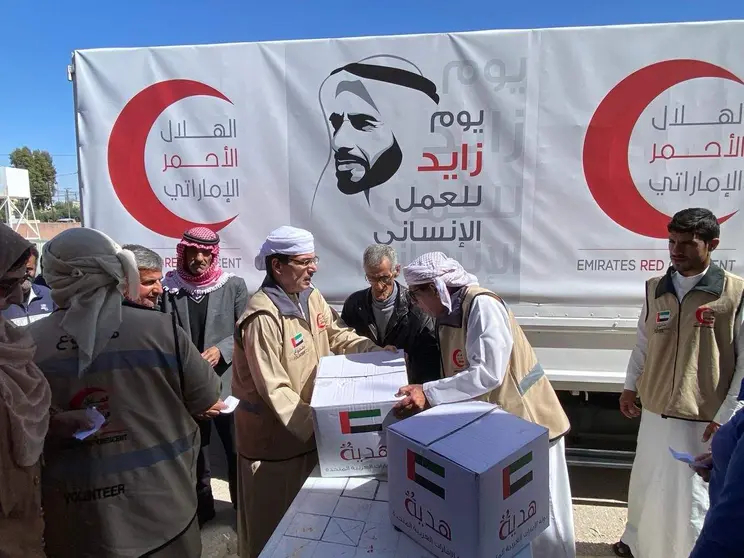 La ayuda humanitaria de Emiratos Árabes para los habitantes de la Franja de Gaza. (WAM)