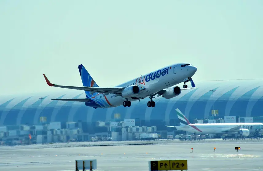 Un avión de Flydubai en DXB. (Fuente externa)