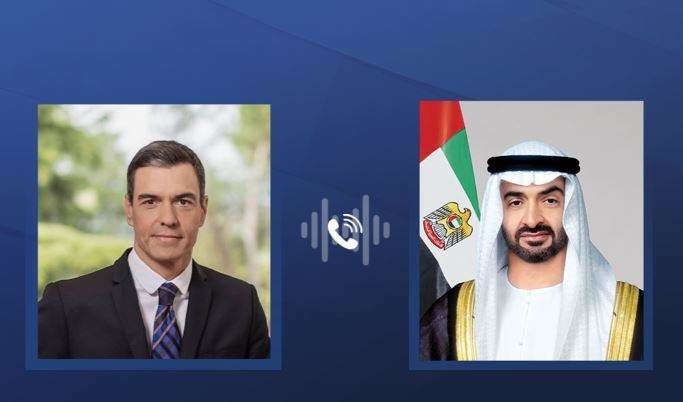 El presidente del Gobierno de España junto al presidente de EAU. (WAM)