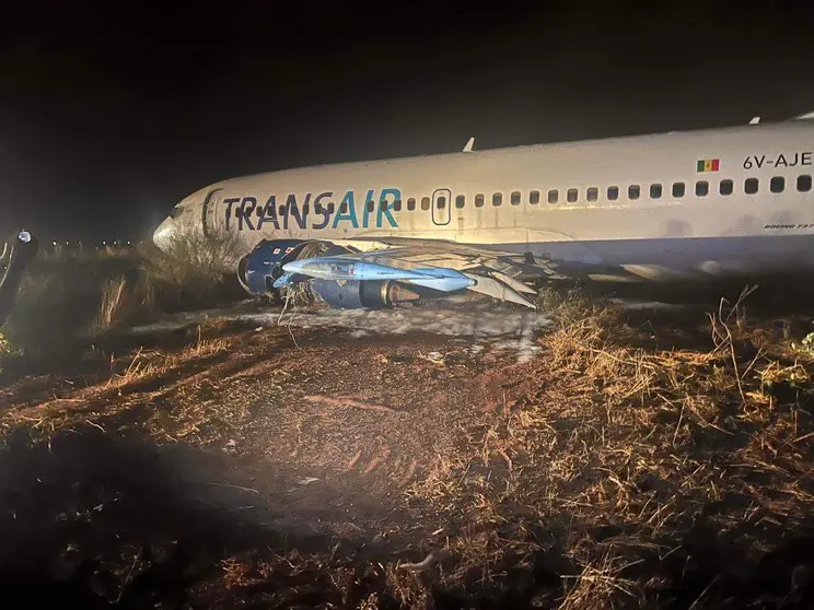 Una imagen de X del avión tras el incidente.