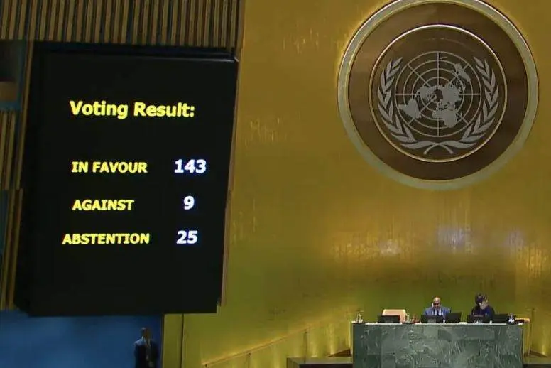 Un momento de la votación este sábado en Naciones Unidas. (X)