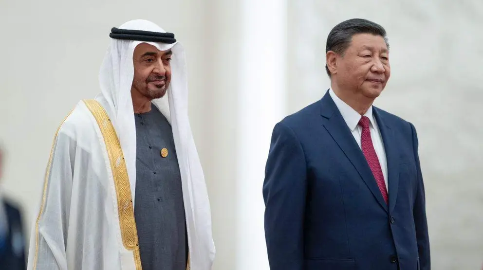 Los presidentes de EAU y China. (X)
