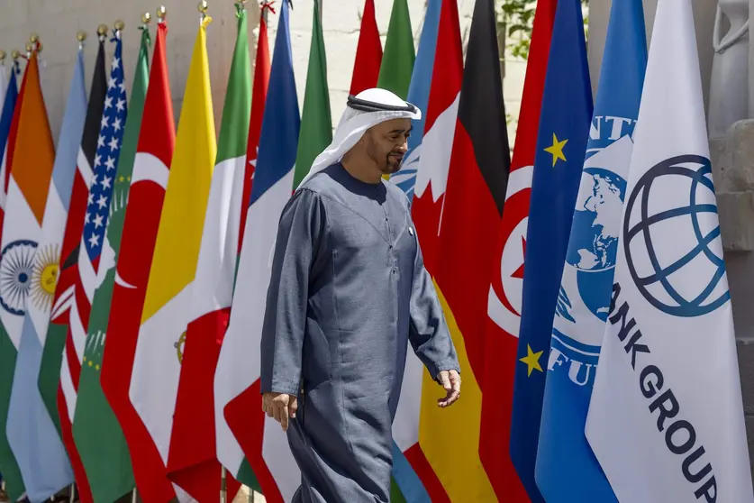 El presidente de EAU en la cumbre del G-7. (WAM)