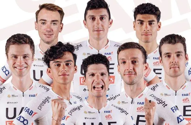 Los cicilistas del EAU Team Emirates en la Vuelta a España. (X)
