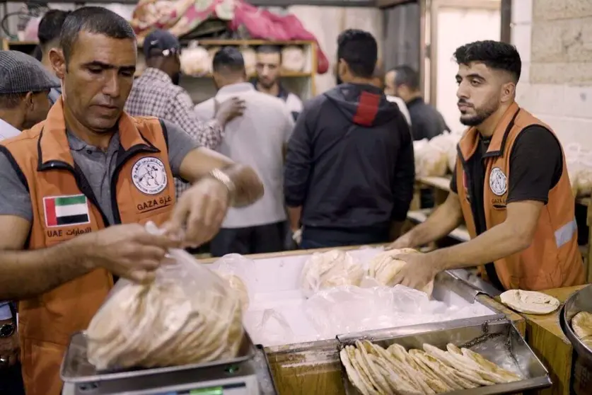 Una imagen de la yuda emiratí en Gaza. (WAM)
