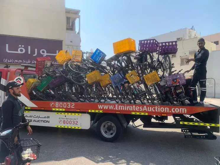 Las bicicletas confiscadas. (Dubai Police)