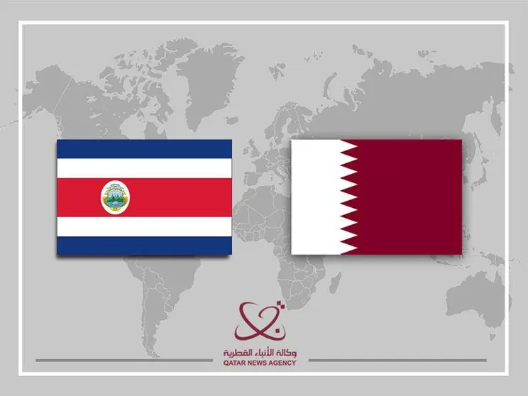 Banderas de Qatar y Costa Rica. (Qna)