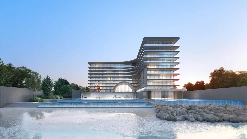 Maqueta del Armani Beach Residences en La Palmera. (WAM)