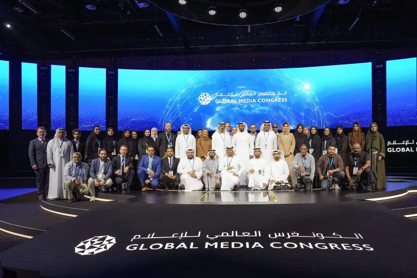 Organizadores y asistentes al Congreso Global de Medios en Abu Dhabi. (WAM)