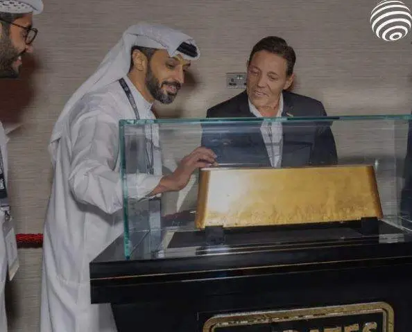Una imagen del lingote de oro en Dubai. (X)