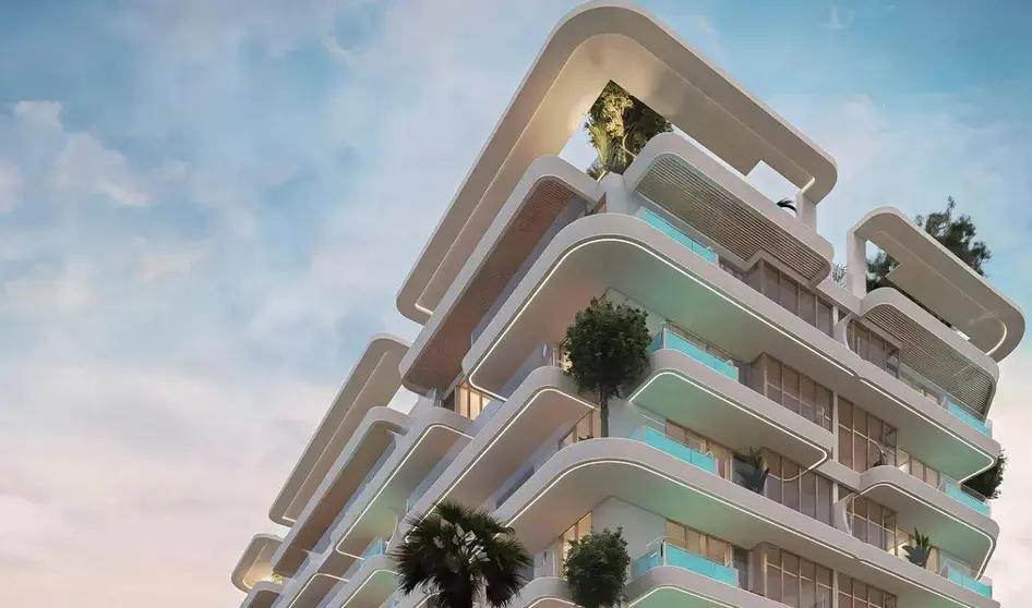 Una perspectiva del edificio Natuzzi en Dubai. (X)
