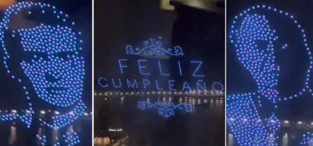 Captura de pantalla del vídeo difundido del cumpleaños en Abu Dhabi de Juan Carlos I.