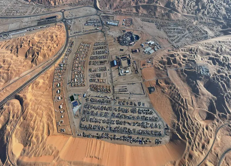 El impresionante parque de caravanas de Liwa. (WAM)