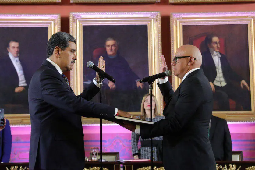 Un momento de la toma de posesión de Nicolás Maduro. (Cedida)