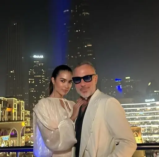 Fonseca y Vacchi con el Burj Khalifa de fondo. (Instagram)