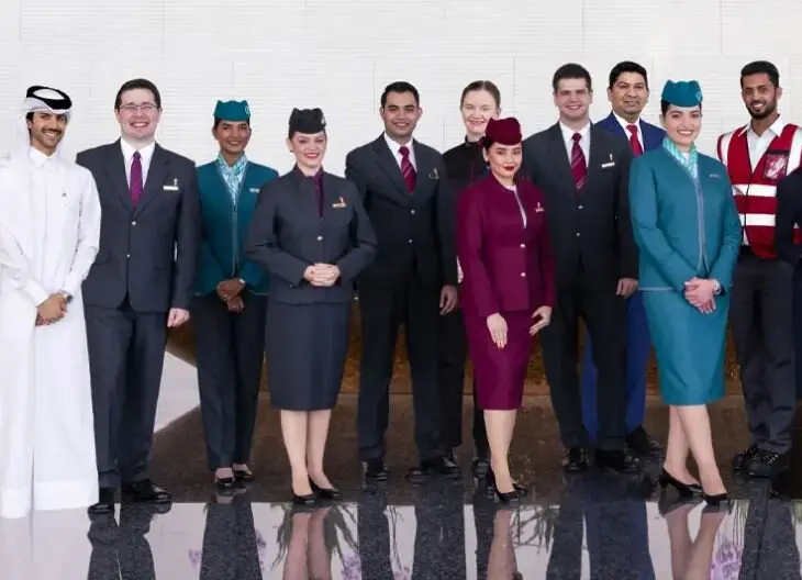 Empleados de Qatar Airways. (Web)