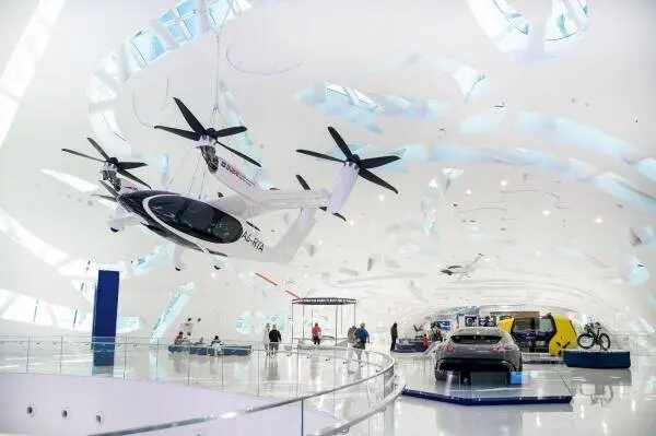 Prototipo de taxi aéreo expuesto en el Museo del Futuro de Dubai. (Fuente externa)