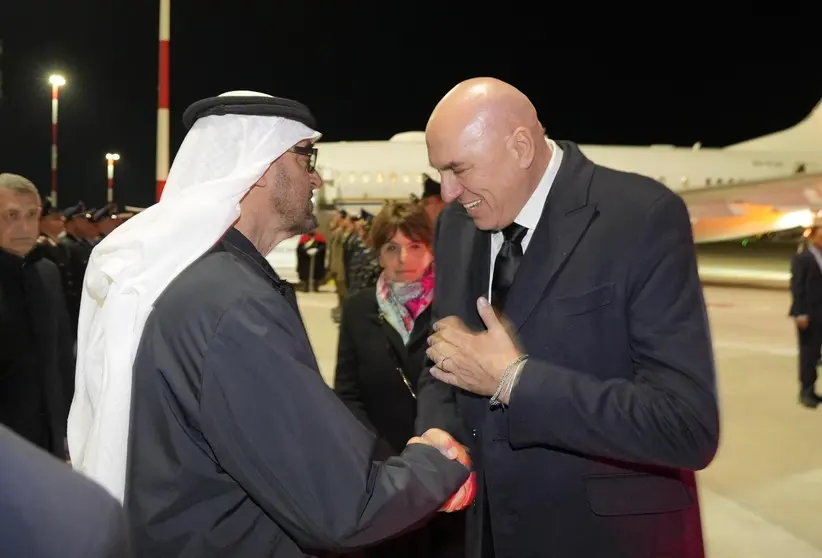 El ministro de Defensa italiano recibe al presidente de EAU en Roma. (X)