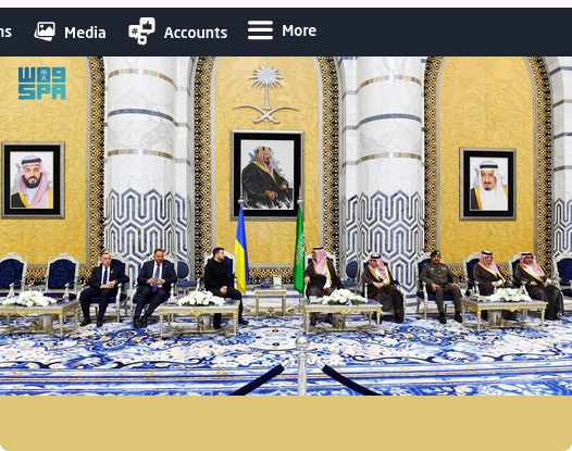 Encuentro de Zelensky con las autoridades saudíes en Jeddah. (SPA)