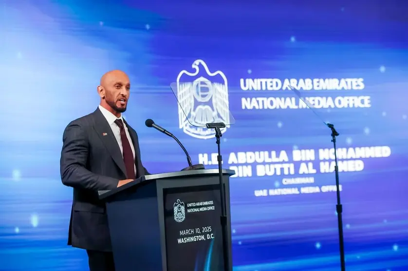Abdulla bin Mohammed bin Butti Al Hamed, presidente de la Oficina Nacional de Medios de EAU. (WAM)