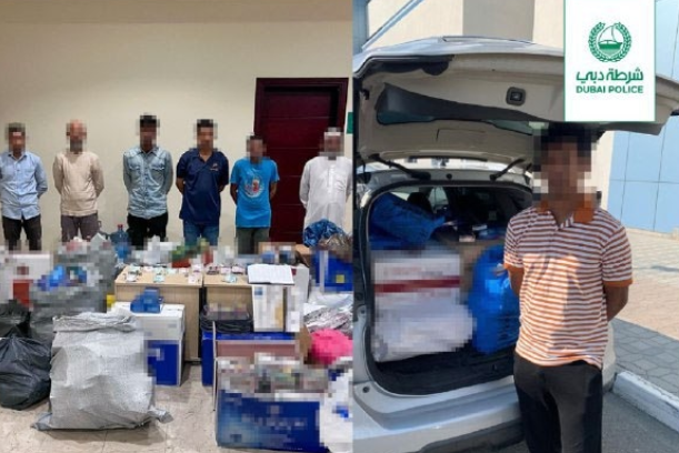 Imagen de los vendedores ambulantes detenidos difundida por la Policía de Dubai.