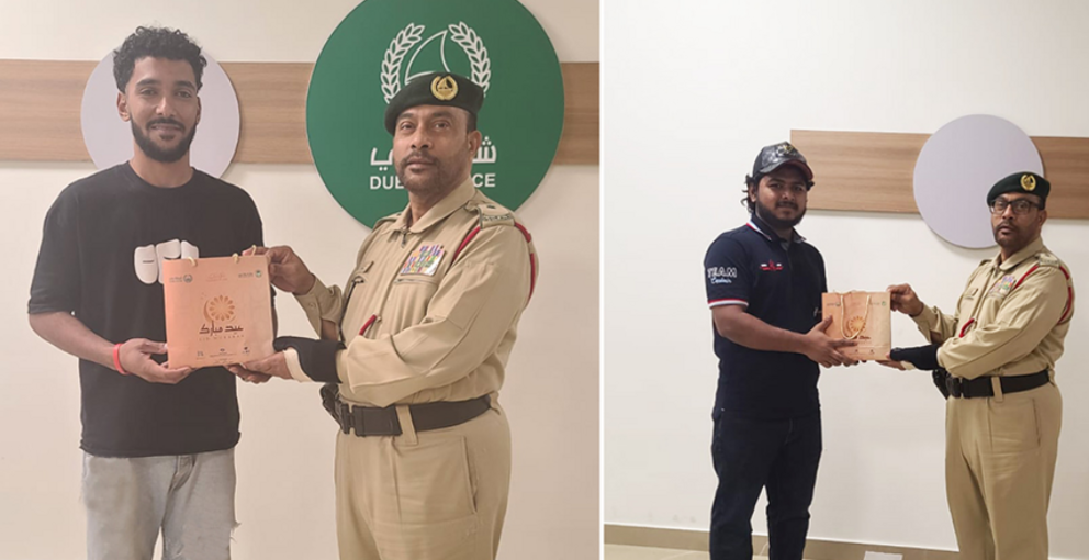 Imagen difundida por la Policía de Dubai de los homenajeados.