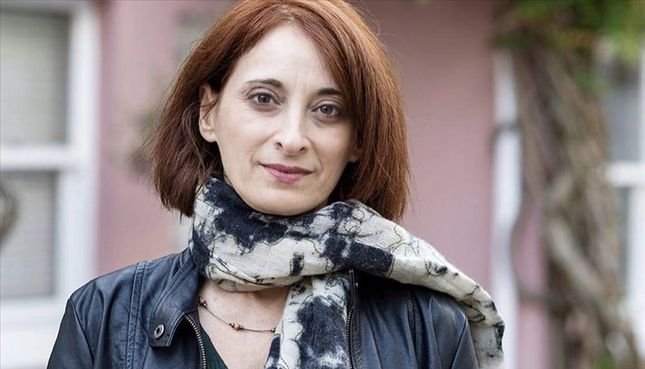 Foto de Isabel Fernández durante la filmación de la película 'Los constructures de la Alhambra'. (Pauros Iondon)