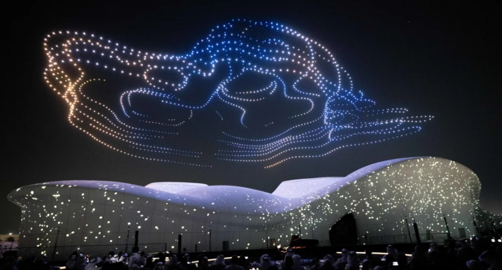 Espectáculo de drones en TeamLab Phenomena. (X)