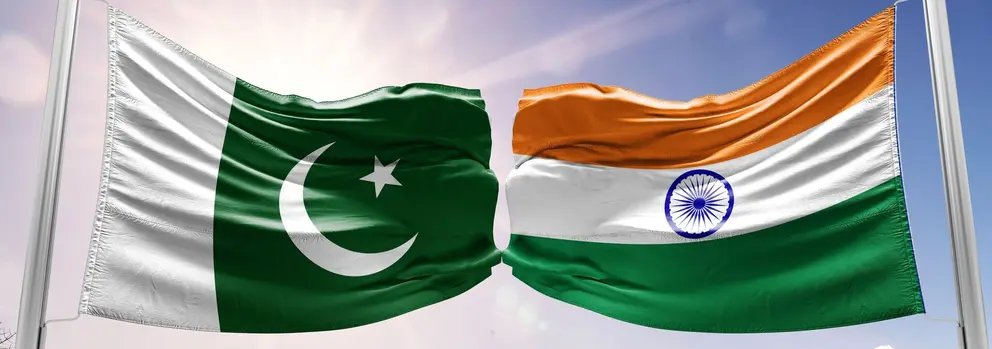 Banderas de India y Pakistán. (WAM)