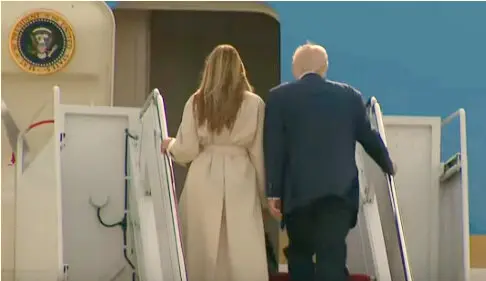 Trump pone rumbo a Oriente Medio acompañado de su esposa. (Fuente externa)