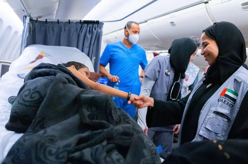 Un menor evacuado de Gaza por EAU. (WAM)